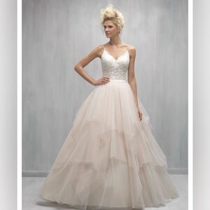 Madison James Blush Tulle Wedding Dress